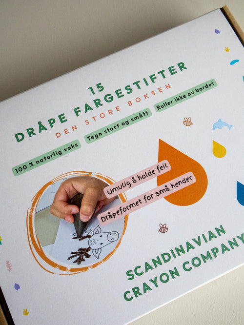 Dråpe fargestifter i bivoks 15 stykk - Scandinavian Crayon Company