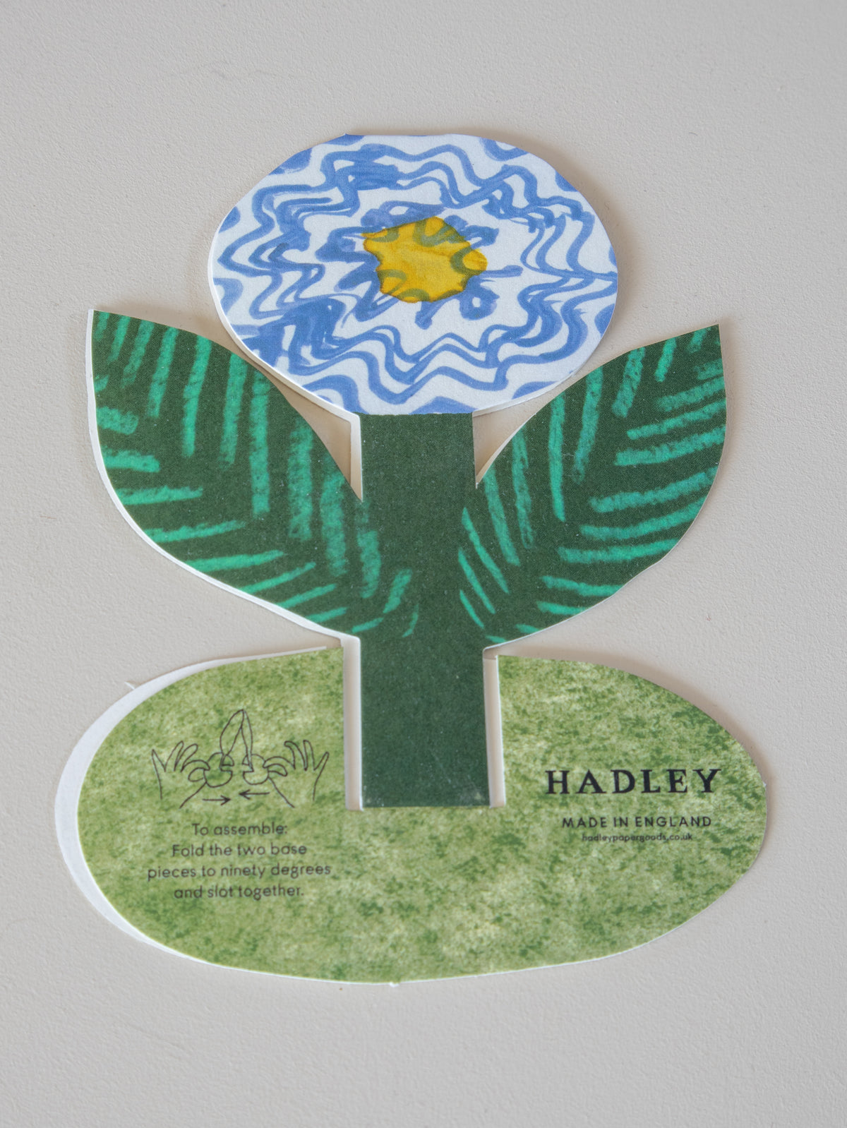Blå blomst ståkort - Hadley