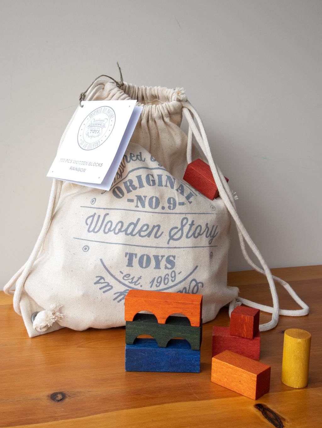 Regnbue klosser 100 stk - Wooden Story
